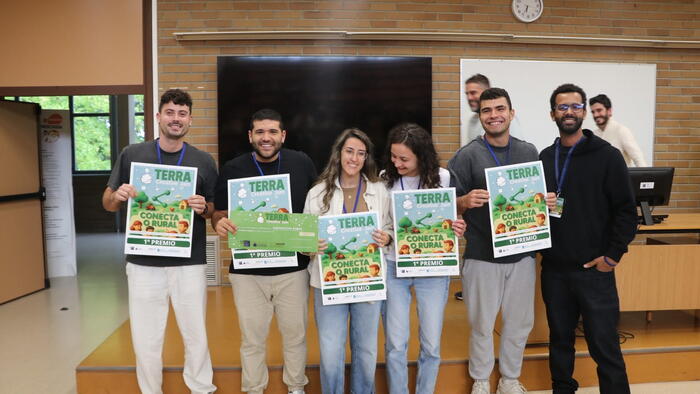 Los miembros del equipo de Ovella, tras ganar el Terra Creative Jam