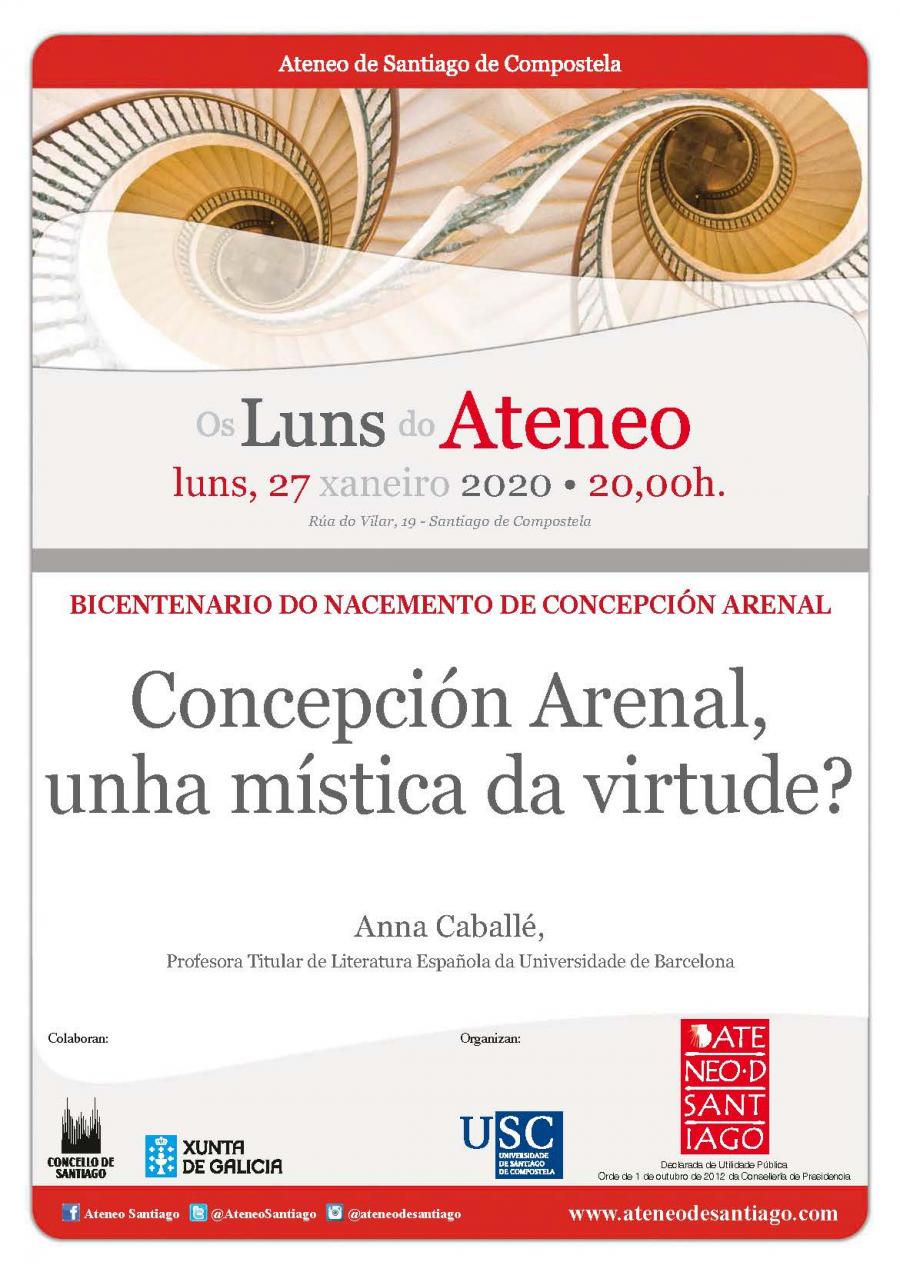 Cartaz do relatorio de Anna Caballé nos 'Luns do Ateneo' Cartaz do relatorio de Anna Caballé nos 'Luns do Ateneo'