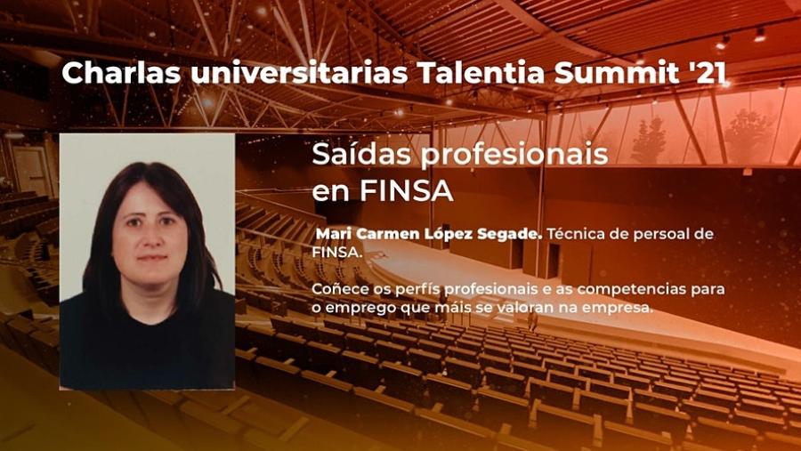 Charla con Mari Carmen López Segade, técnica de persoal de FINSA Charla con Mari Carmen López Segade, técnica de persoal de FINSA