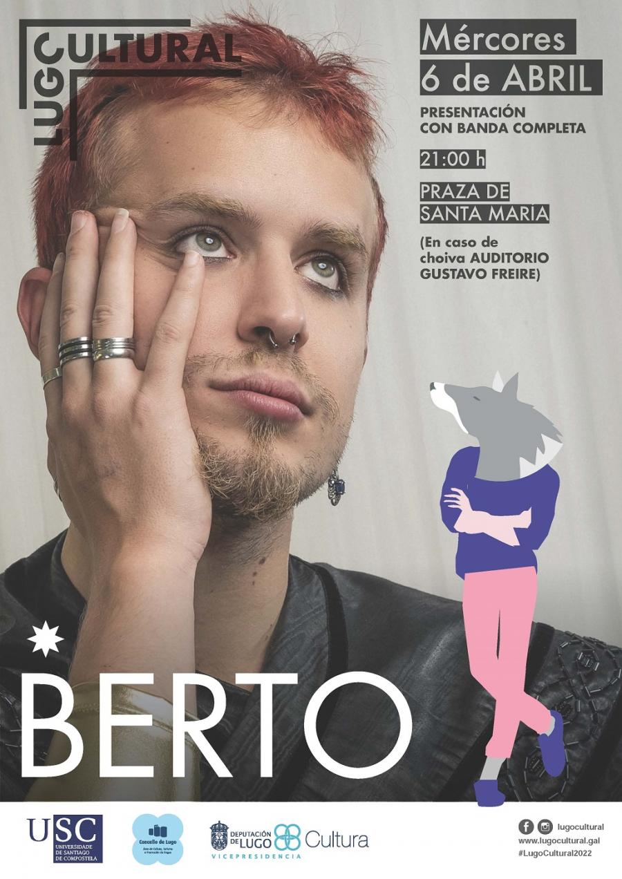 Cartaz anunciador do concerto de Berto Cartaz anunciador do concerto de Berto