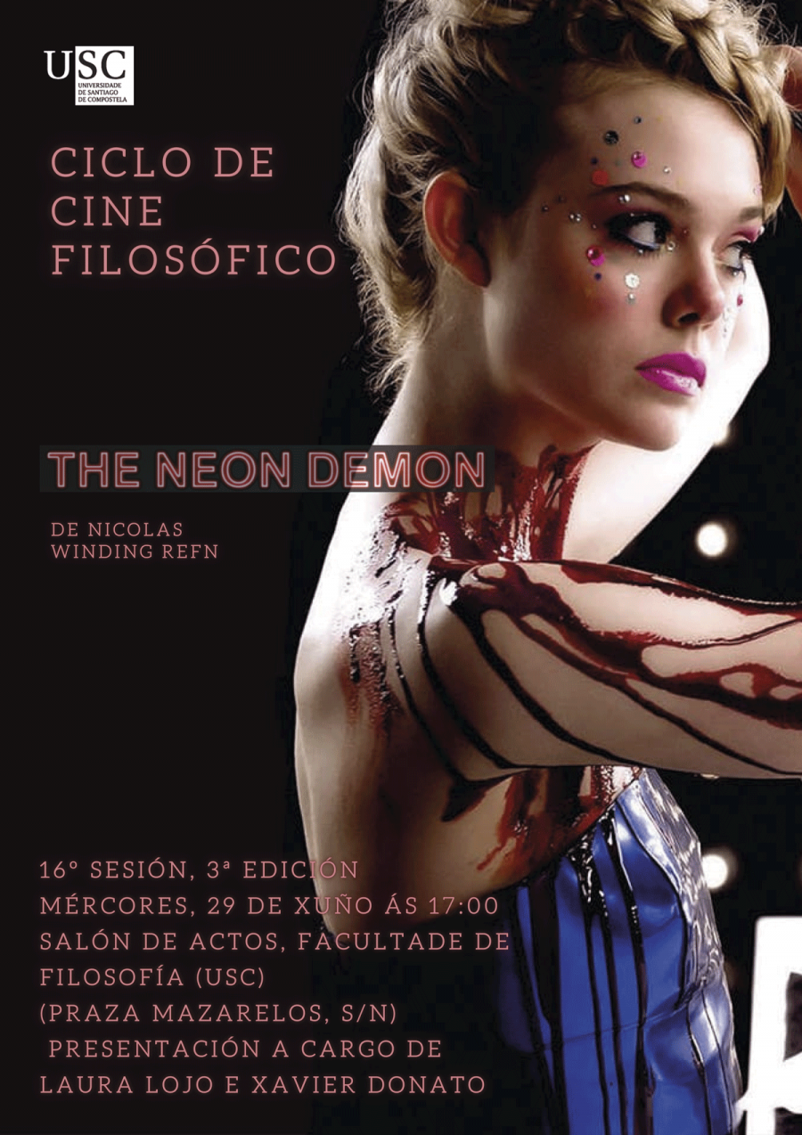 Cartel de 'The Neon Demon', (2016) do cineasta Nicolas Winding Refn. Cartel de 'The Neon Demon', (2016) do cineasta Nicolas Winding Refn.