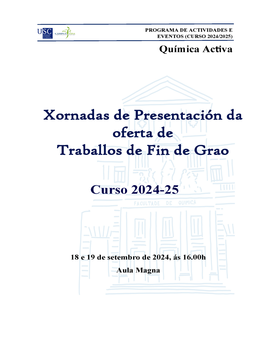 Xornadas de Presentación da oferta dos TFG Xornadas de Presentación da oferta dos TFG