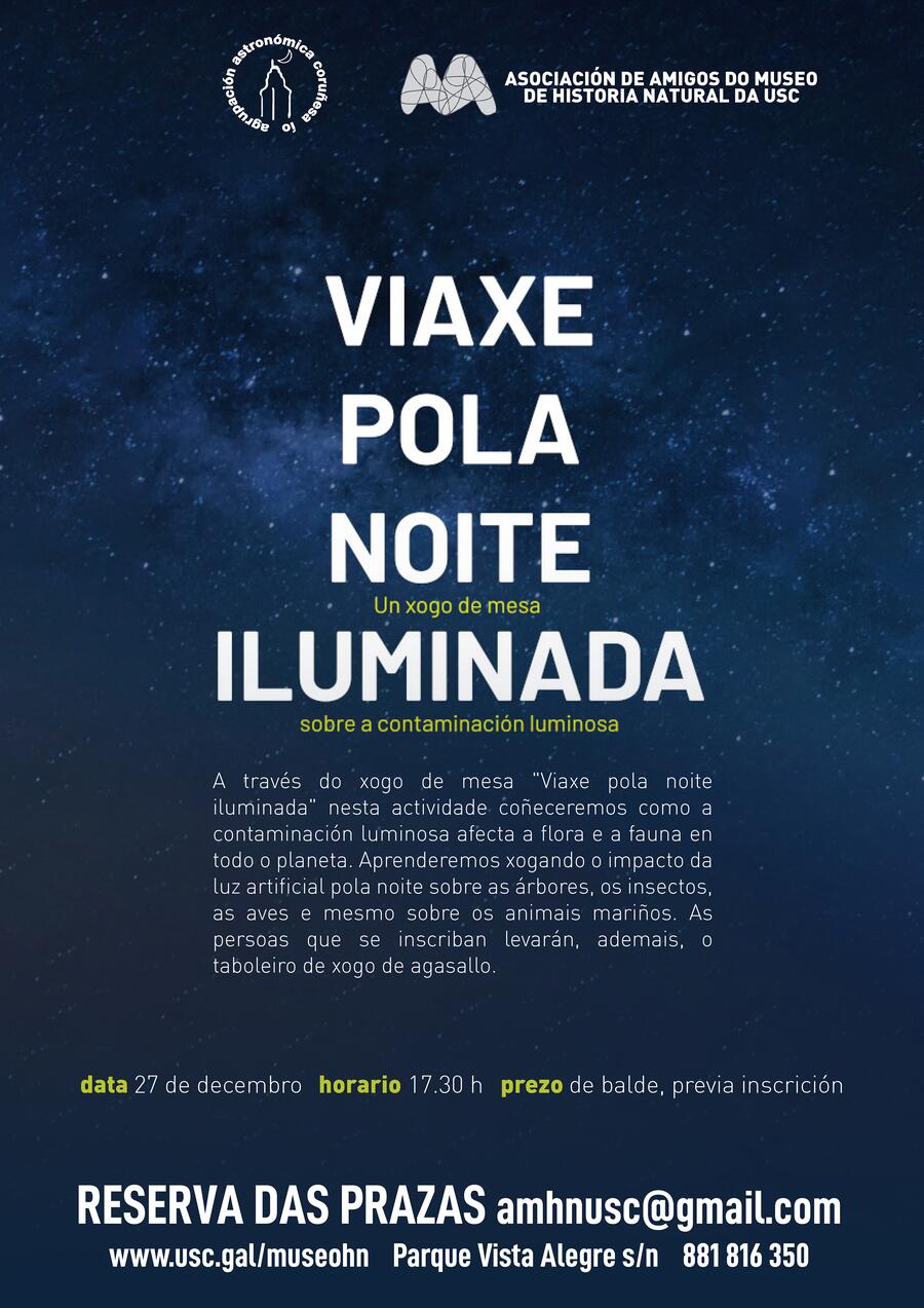 Cartel "Viaxe pola noite iluminada" Cartel