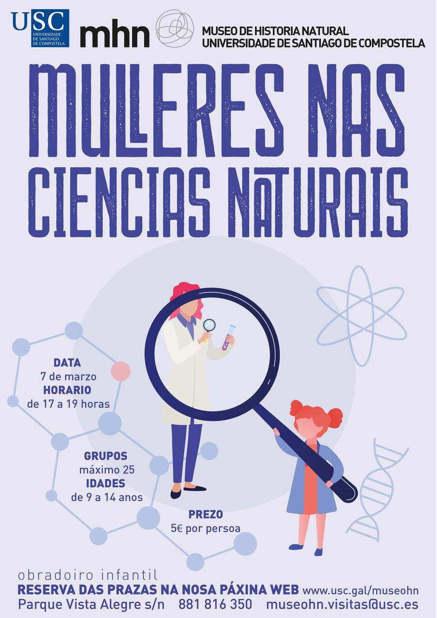 Cartel obradoiro "Mulleres nas ciencias naturais" cartel obradoiro
