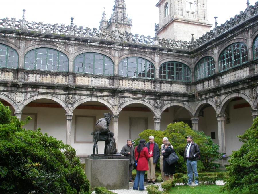 John F. Nash Jr. visitando el Pazo de Fonseca