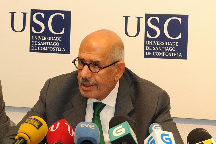 Mohamed ElBaradei en la rueda de prensa