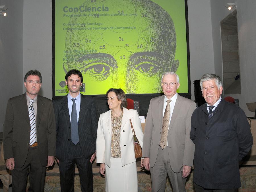 José Luis Mascareñas, Jorge Mira, María José Alonso, Jean-Marie Lehn y Luis Castedo