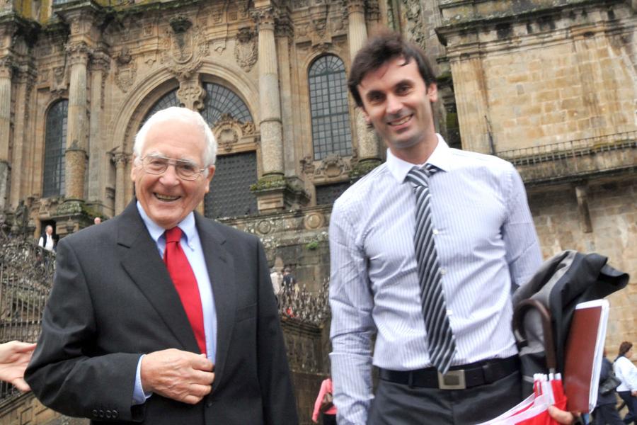 James Ephraim Lovelock e Jorge Mira na Praza do Obradoiro