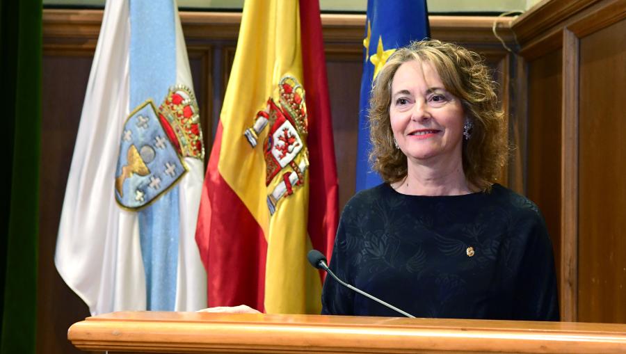 A secretaria xeral da USC, Dulce María García Mella, na súa intervención. FOTO: Santi Alvite A secretaria xeral da USC, Dulce María García Mella, na súa intervención. FOTO: Santi Alvite