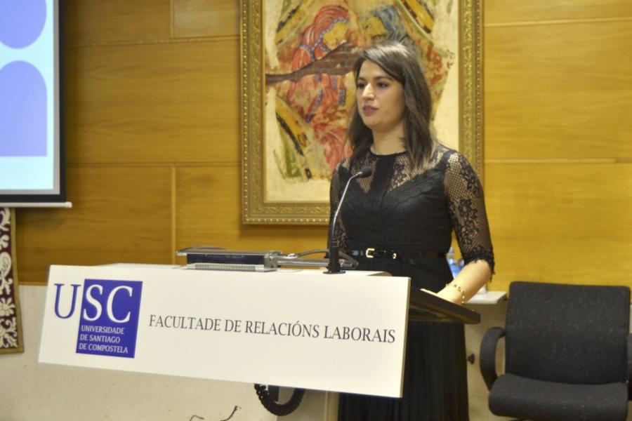 Alexandra Martínez Gómez no acto de defensa da súa tese de doutoramento