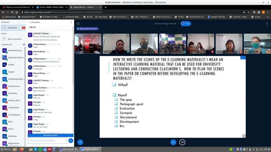 Participantes no webinar sobre recursos e-learning para a formación agraria e agroalimentaria Participantes no webinar sobre recursos e-learning para a formación agraria e agroalimentaria