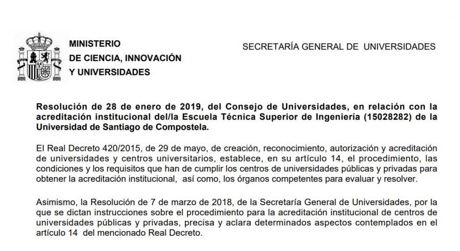 Acreditación Institucional ETSE