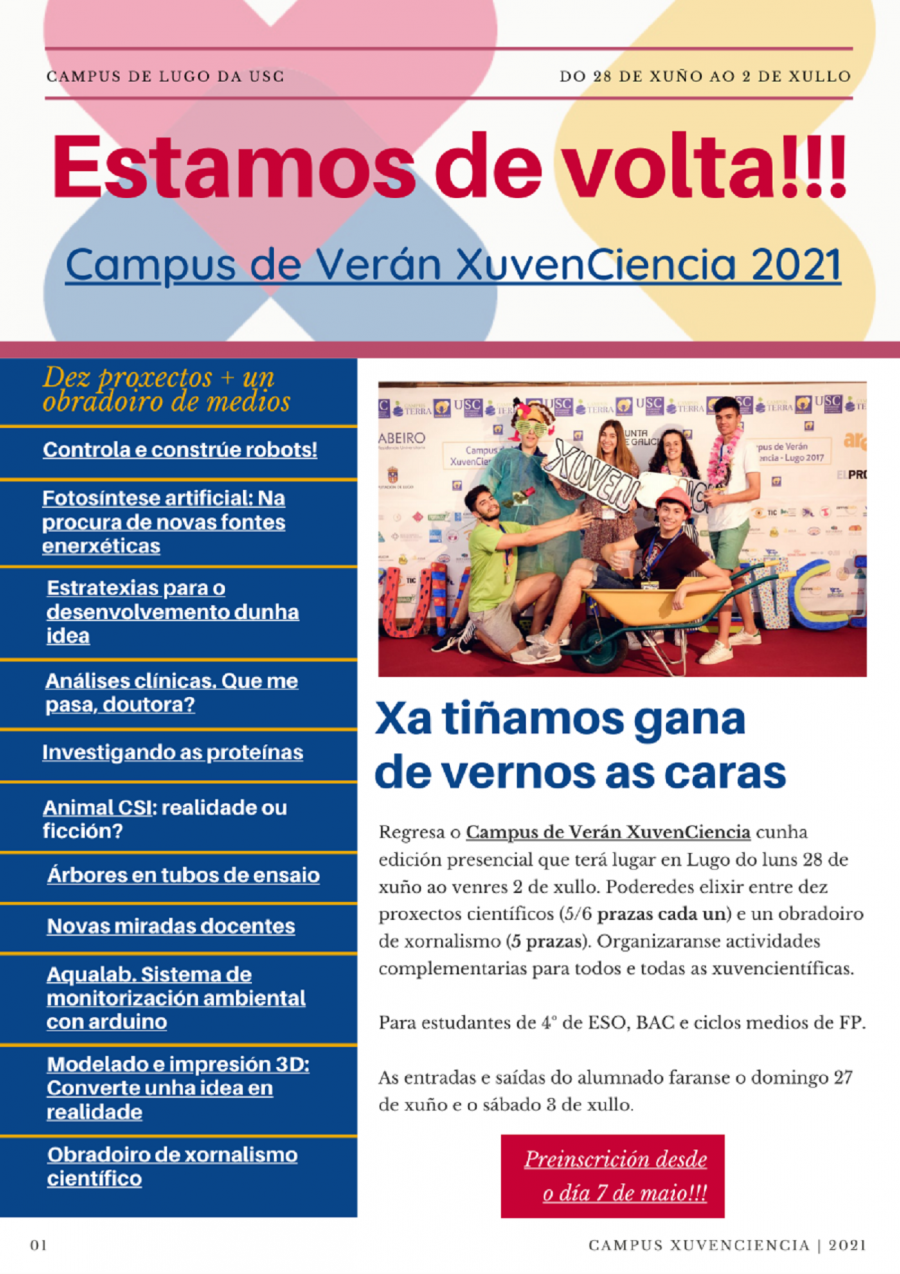 Newsletter do Campus de Verán XuvenCiencia 2021 Newsletter do Campus de Verán XuvenCiencia 2021
