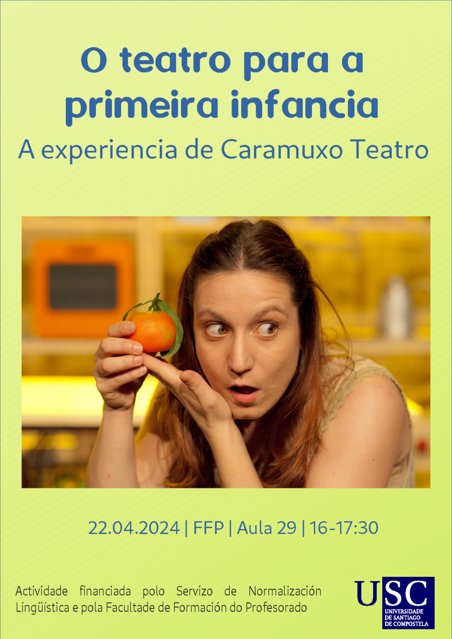 Cartel anunciador da conferencia 'O teatro para a primeira infancia'