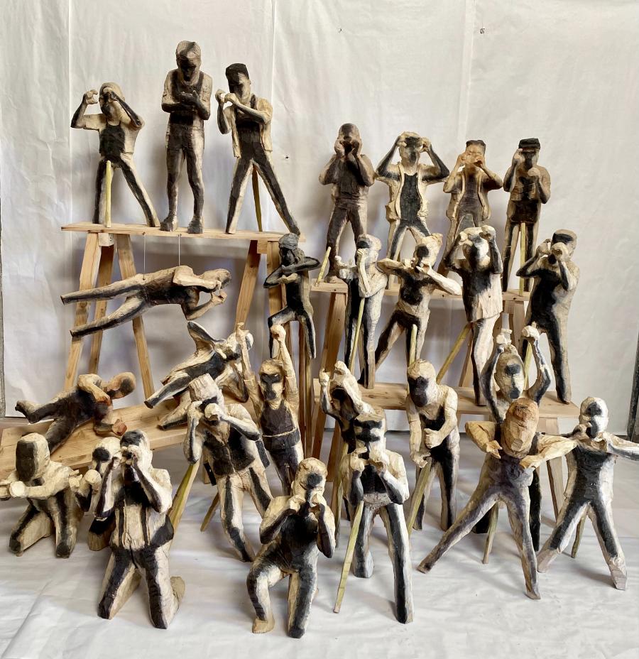 Detalle da mostra de Álvaro de la Vega 'Xéneros e números' Detalle da mostra de Álvaro de la Vega 'Xéneros e números'