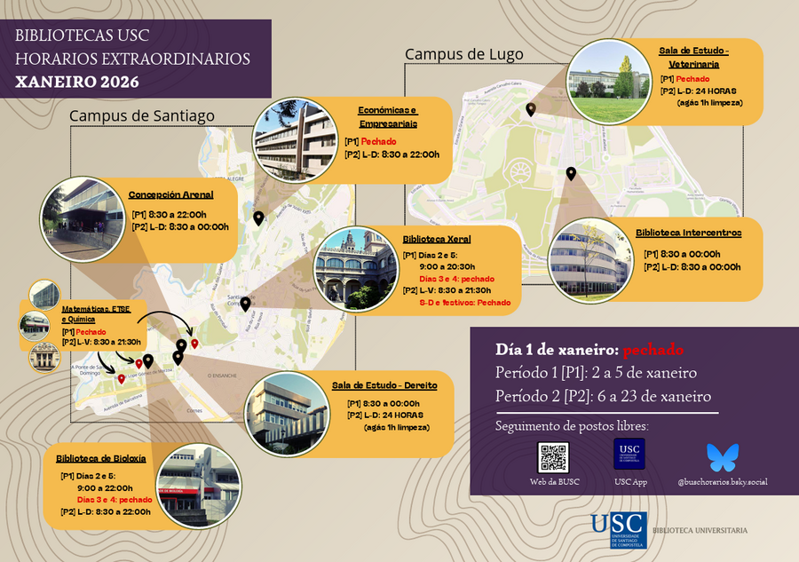 Horarios extraordinarios de xaneiro