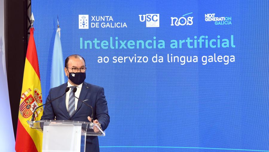 O Proxecto Nós ve a luz porque, sinalou o reitor, “se queremos que o galego non se apague, debe ter tamén luz na sociedade e na economía da Intelixencia Artificial". FOTO: Santi Alvite O Proxecto Nós ve a luz porque, sinalou o reitor, “se queremos que o galego non se apague, debe ter tamén luz na sociedade e na economía da Intelixencia Artificial". FOTO: Santi Alvite