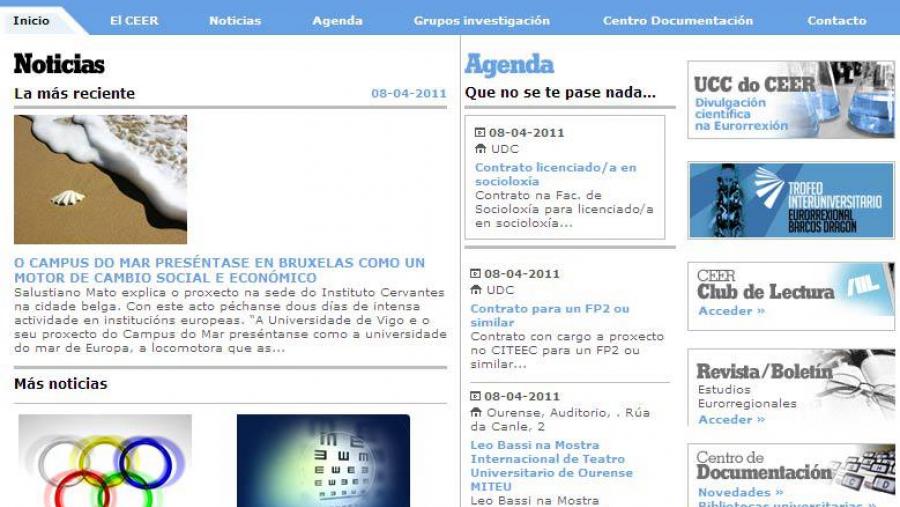 Detalle da páxina web do CEER Detalle da páxina web do CEER
