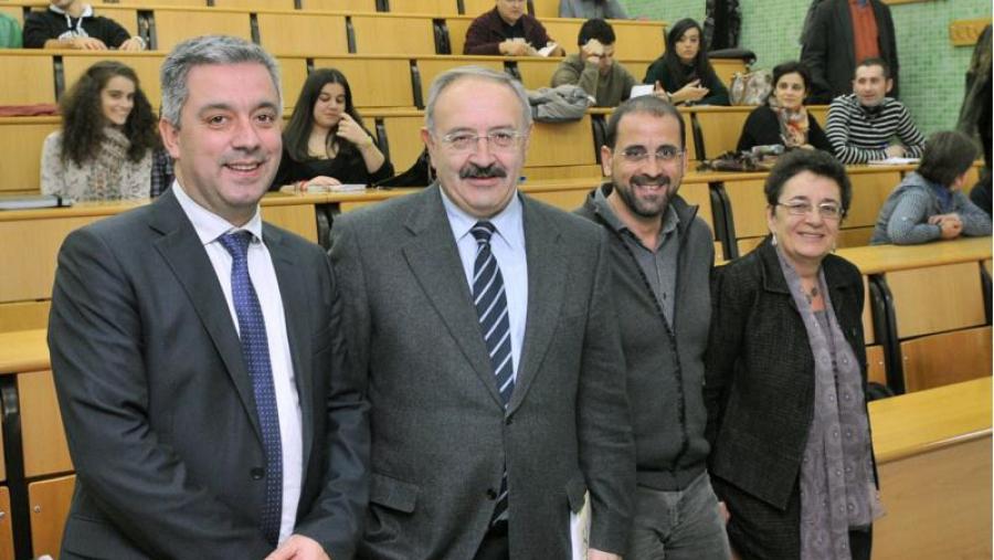 De esquerda a dereita, Valentín García, Ramón Villares, Henrique Monteagudo e Rosario Álvarez De esquerda a dereita, Valentín García, Ramón Villares, Henrique Monteagudo e Rosario Álvarez