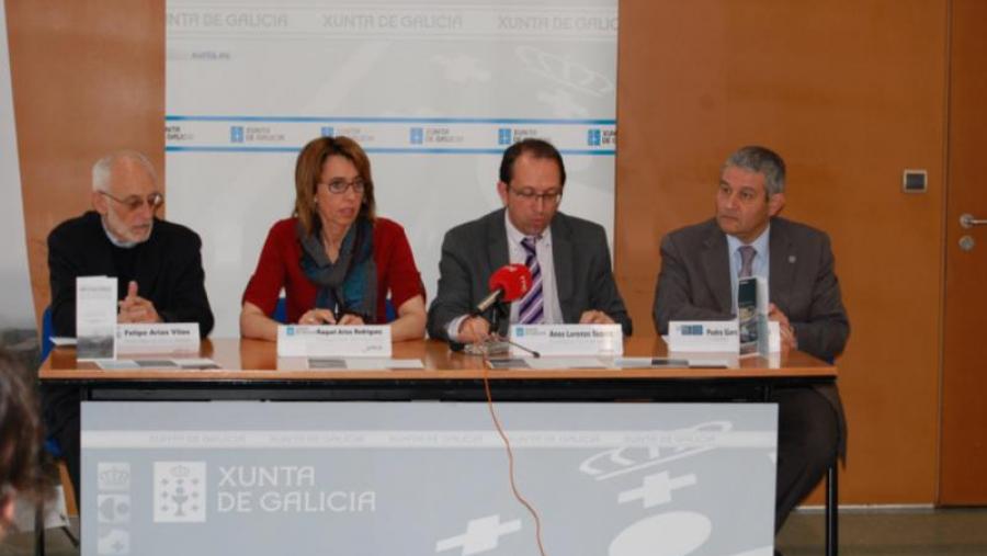 De esquerda a dereita, Felipe Arias, Raquel Arias, Anxo Lorenzo e Pedro García Herradón, na presentación das xornadas De esquerda a dereita, Felipe Arias, Raquel Arias, Anxo Lorenzo e Pedro García Herradón, na presentación das xornadas