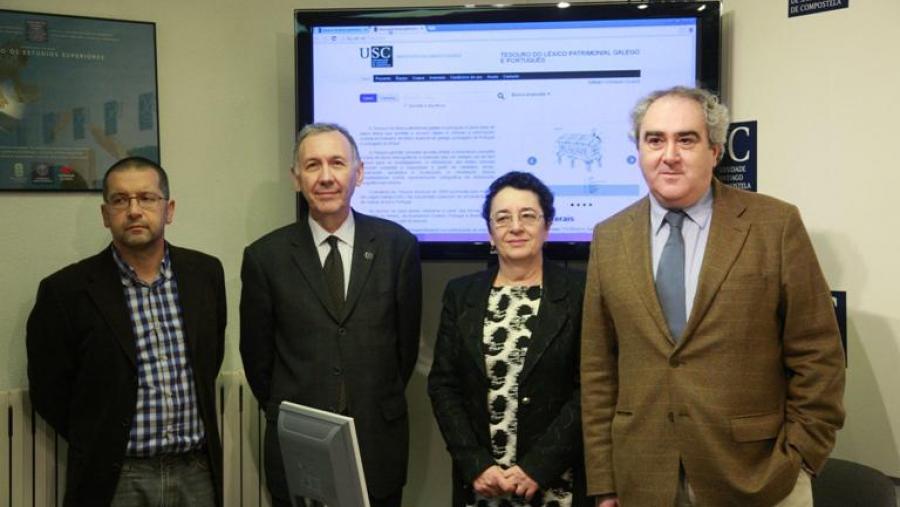 De esquerda a dereita, Xulio Sousa, Francisco González, Rosario Álvarez e Ernesto González. Foto: Servimav-USC De esquerda a dereita, Xulio Sousa, Francisco González, Rosario Álvarez e Ernesto González. Foto: Servimav-USC