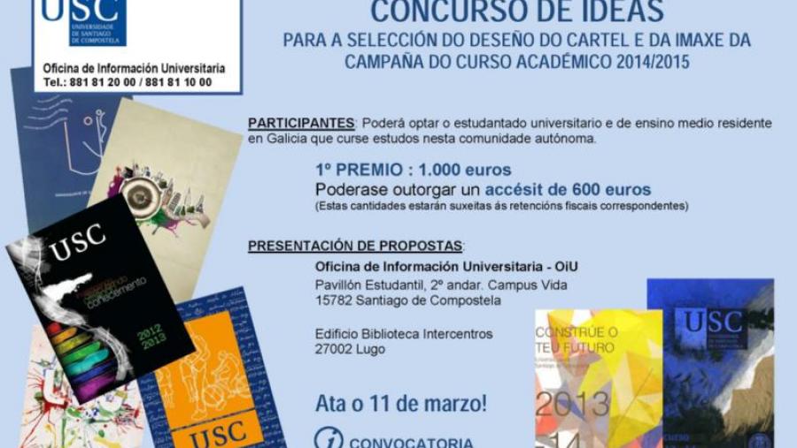 Remata o prazo do concurso de ideas para deseñar a imaxe da campaña do curso 2014-2015 Remata o prazo do concurso de ideas para deseñar a imaxe da campaña do curso 2014-2015