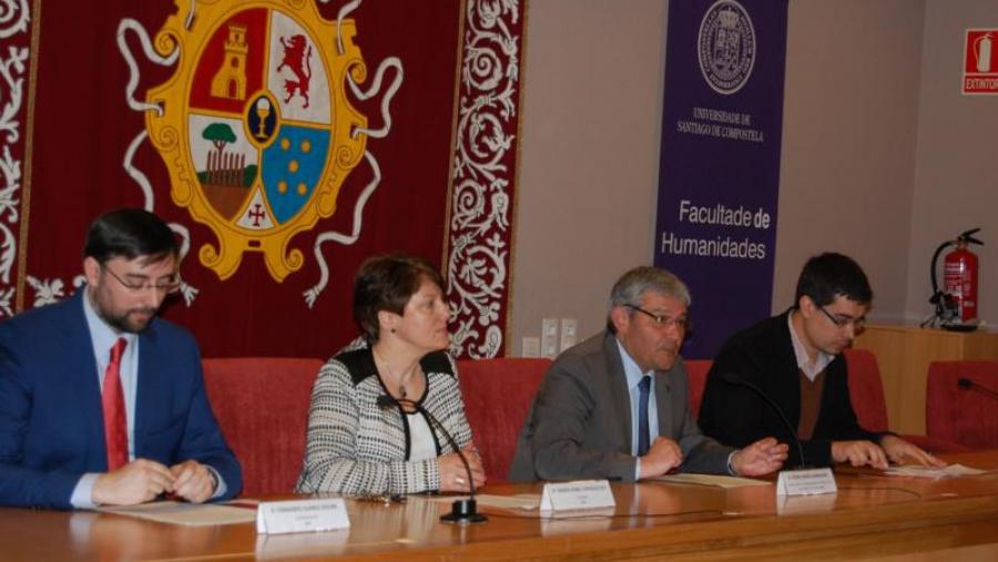 Suárez Golán, González Rey, García Herradón e Outeiro Iglesias, na inauguración do X Curso de Primavera da USC Suárez Golán, González Rey, García Herradón e Outeiro Iglesias, na inauguración do X Curso de Primavera da USC