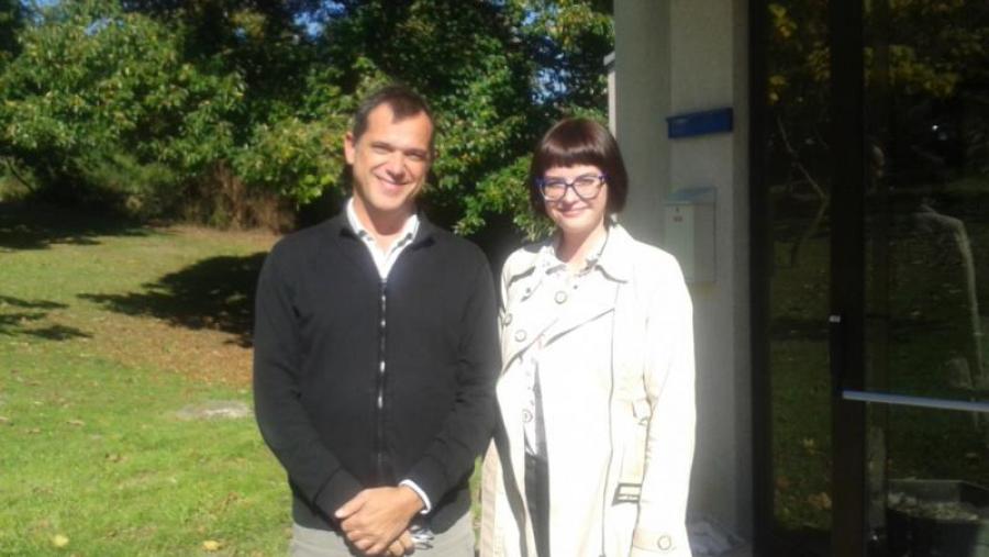 Tomás Cuesta e Veronika Krutilova, na Escola Politécnica Superior do campus de Lugo Tomás Cuesta e Veronika Krutilova, na Escola Politécnica Superior do campus de Lugo