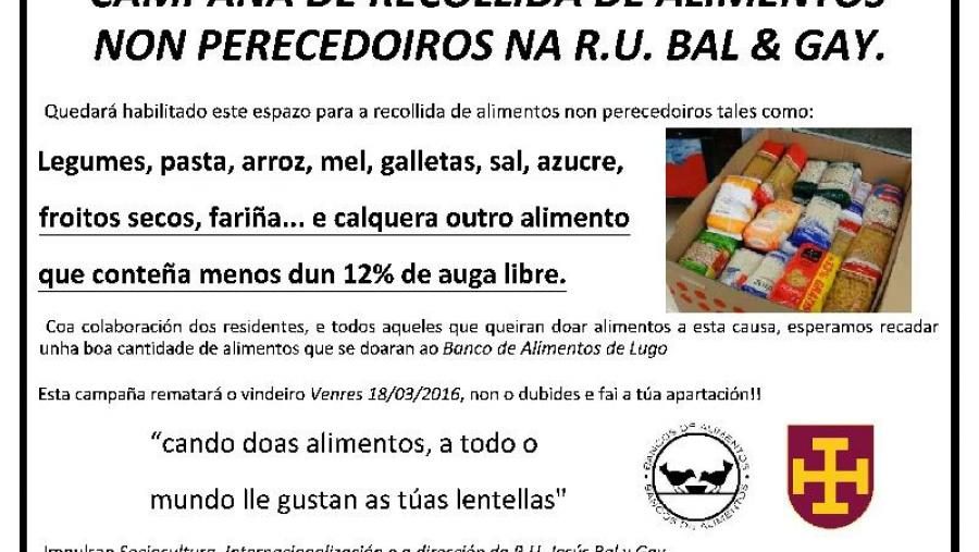 Cartaz da campaña de recollida de alimentos non perecedoiros Cartaz da campaña de recollida de alimentos non perecedoiros