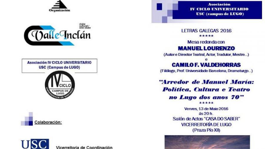Cartaz da sesión conmemorativa do Día das Letras Galegas 2016 Cartaz da sesión conmemorativa do Día das Letras Galegas 2016