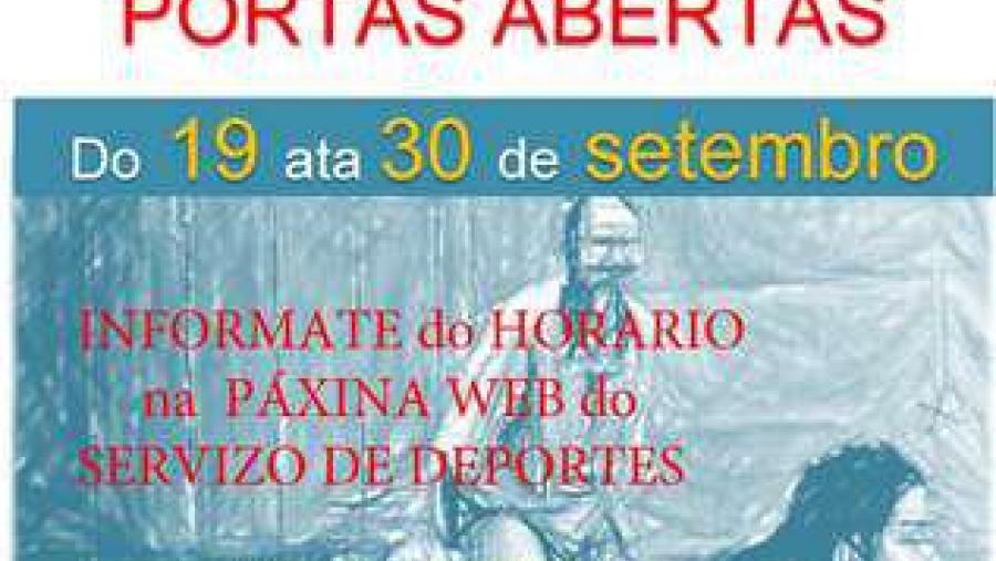Do 19 ao 30 de setembro celebraranse as xornadas de portas abertas nas actividades deportivas da USC Do 19 ao 30 de setembro celebraranse as xornadas de portas abertas nas actividades deportivas da USC
