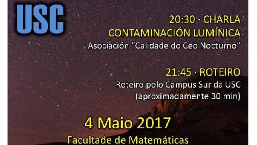 Charla e roteiro nocturno sobre contaminación lumínica a vindeira semana en Matemáticas Charla e roteiro nocturno sobre contaminación lumínica a vindeira semana en Matemáticas