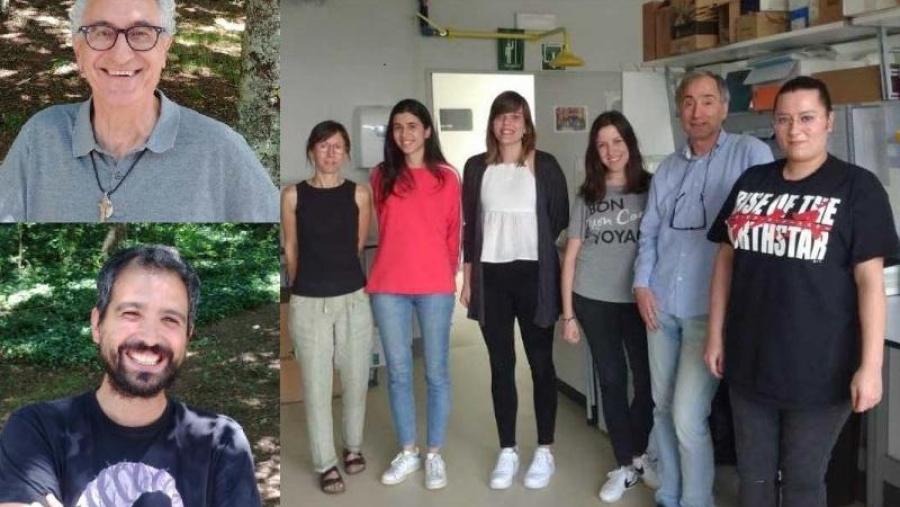 Arriba Arturo López-Quintela e Fernando Domínguez (segundo pola dereita no grupo), xunto co resto de integrantes do equipo compostelán implicados no estudo Arriba Arturo López-Quintela e Fernando Domínguez (segundo pola dereita no grupo), xunto co resto de integrantes do equipo compostelán implicados no estudo