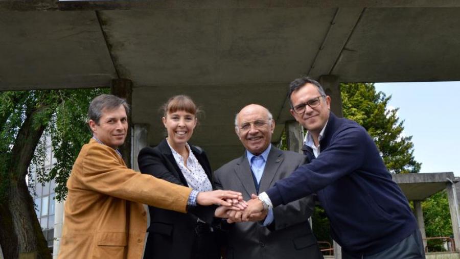 López Fabal, Carlota López, José Anuncio Mouriño e Tomás Cuesta, na EPS de Enxeñaría López Fabal, Carlota López, José Anuncio Mouriño e Tomás Cuesta, na EPS de Enxeñaría