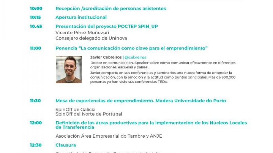 O proxecto Spin-Up, de impulso de novas iniciativas empresariais, presentarase a vindeira semana