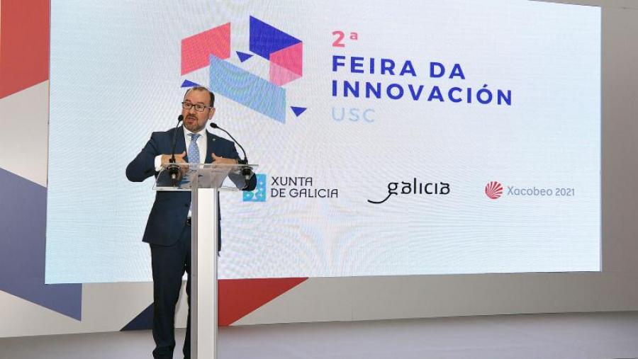 O reitor, nun momento da inauguración da II Feira de Innovación. Foto: Santi Alvite O reitor, nun momento da inauguración da II Feira de Innovación. Foto: Santi Alvite