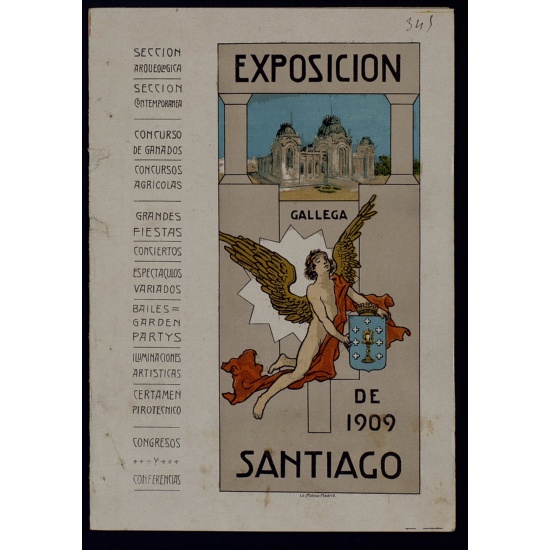 Portada da guía da Exposición Rexional de Galicia (1909).