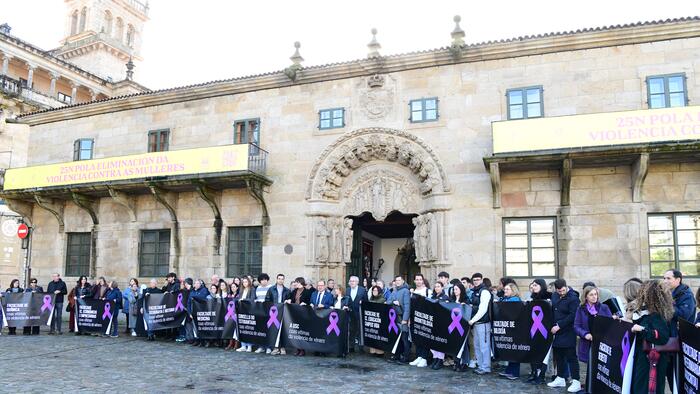 Acto do 25N na Praza do Obradoiro. FOTO: Santi Alvite