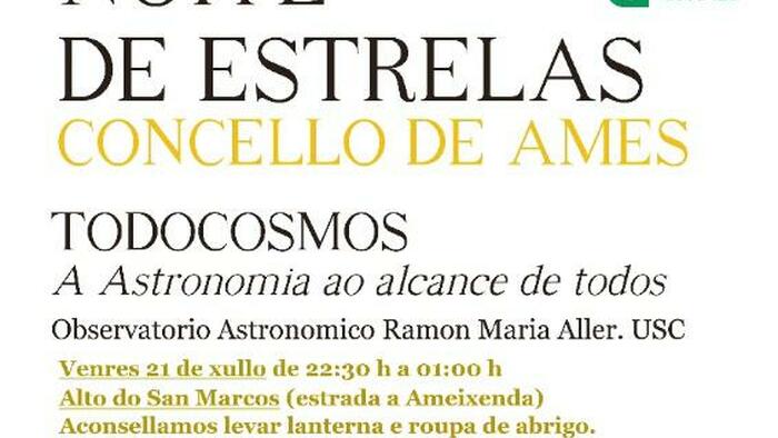 Cartel da sesión a celebrar en Alto do San Marcos este venres 21 Cartel da sesión a celebrar en Alto do San Marcos este venres 21