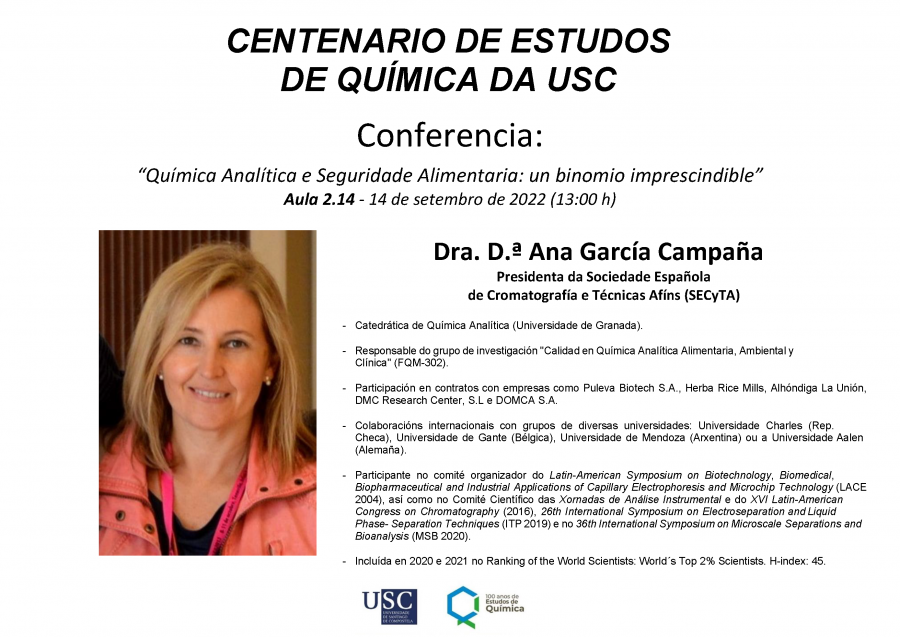 Conferencia "Química Analítica e Seguridade Alimentaria: un binomio imprescindible"
