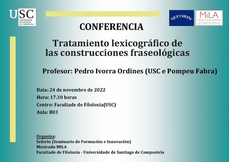 Conferencia de Pedro Ivorra Ordines (USC e Pompeu Fabra)