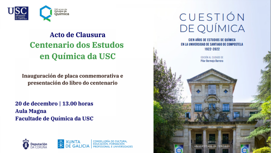 Acto de clausura do Centenario de Estudos en Química da USC