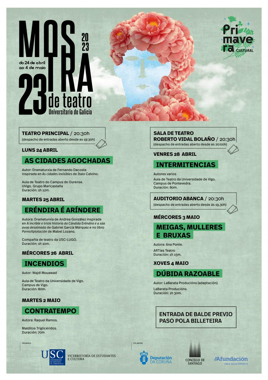Cartel 23 Mostra de Teatro Universitario de Galicia