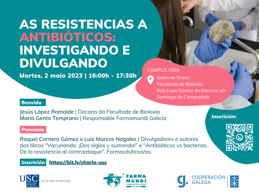 Cartel da actividade 'As resistencia a antibióticos: investigando e divulgando'