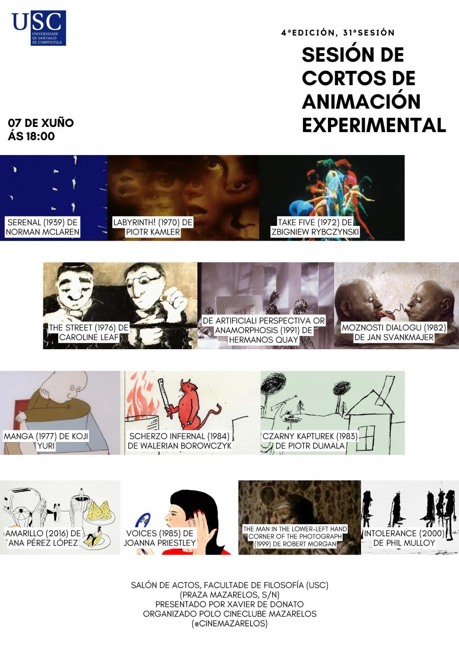 Sesión de curtametraxes experimentais de animación do Ciclo de Cinema Filosófico