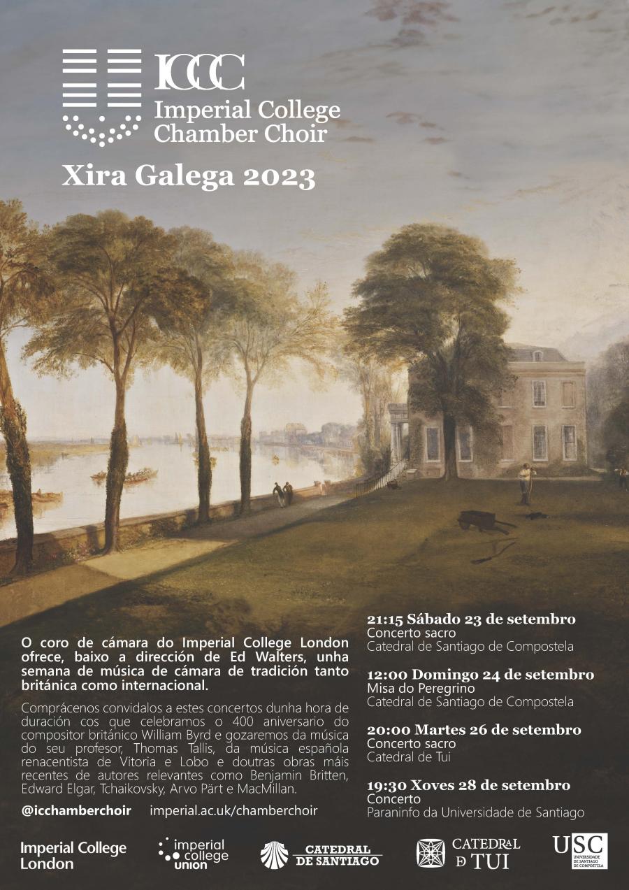 Cartel do ciclo de concertos do Imperial College Chamber Choir