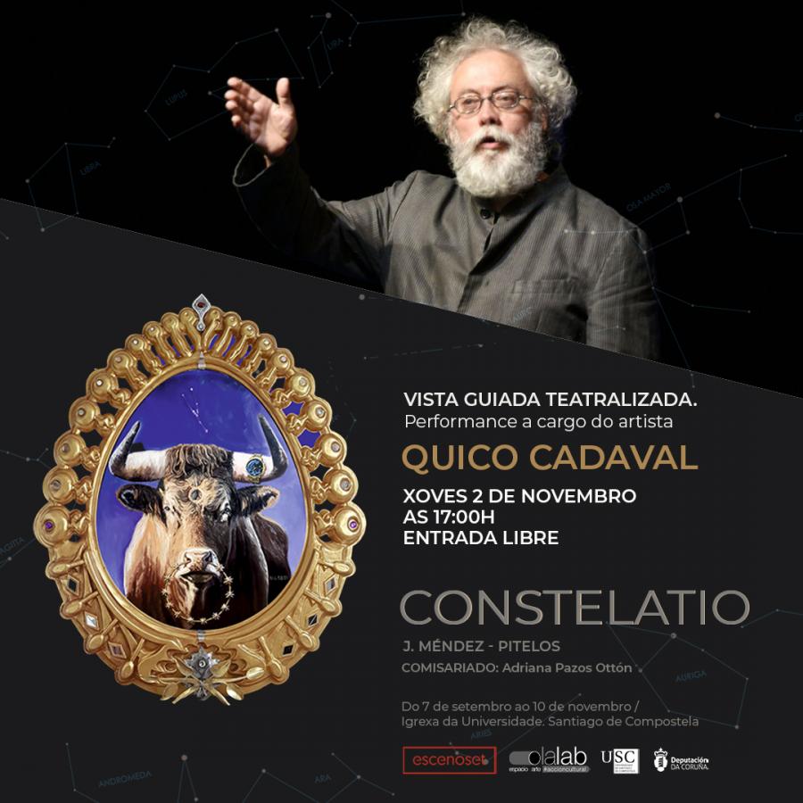 Quico Cadaval conduce unha das visitas guiadas á exposición 'CONSTELATIO'