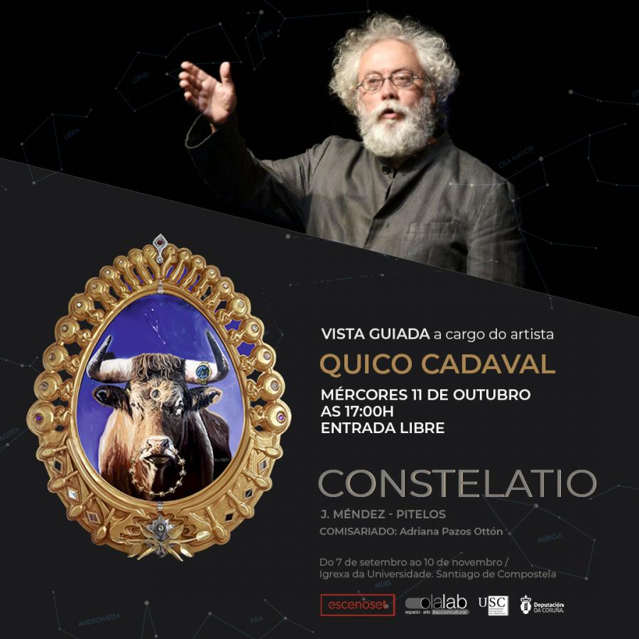 Quico Cadaval conduce unha das visitas guiadas á exposición 'CONSTELATIO'
