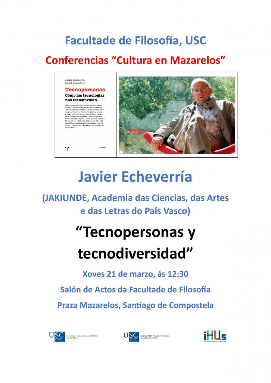 Cartaz da conferencia "Tecnopersonas y tecnodiversidad"