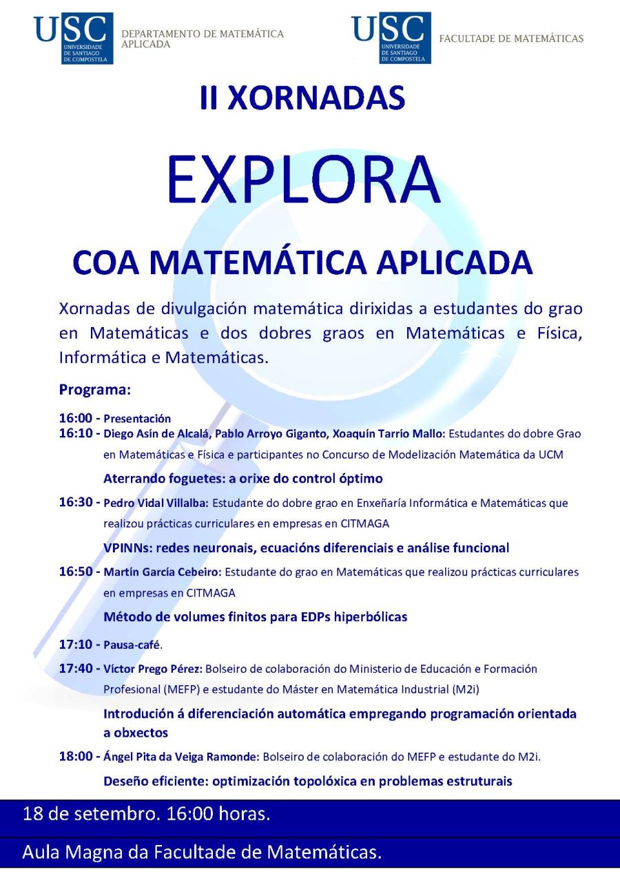 II Xornadas EXPLORA coa Matemática Aplicada